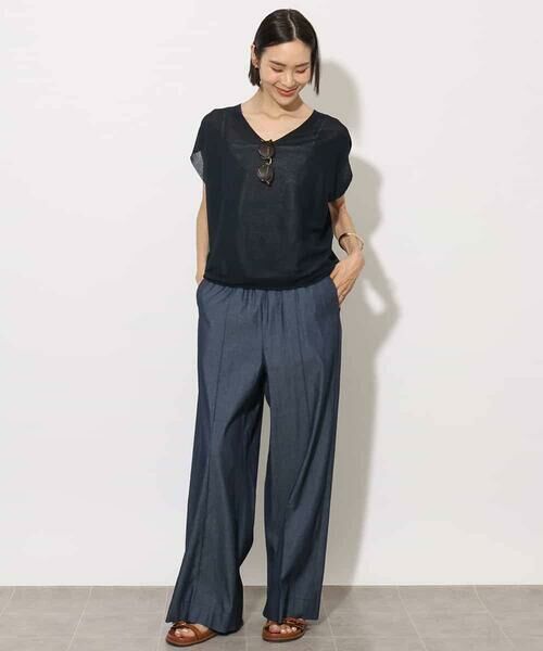 MICHEL KLEIN / ミッシェルクラン その他パンツ | ライトオンスデニムワイドパンツ | 詳細3