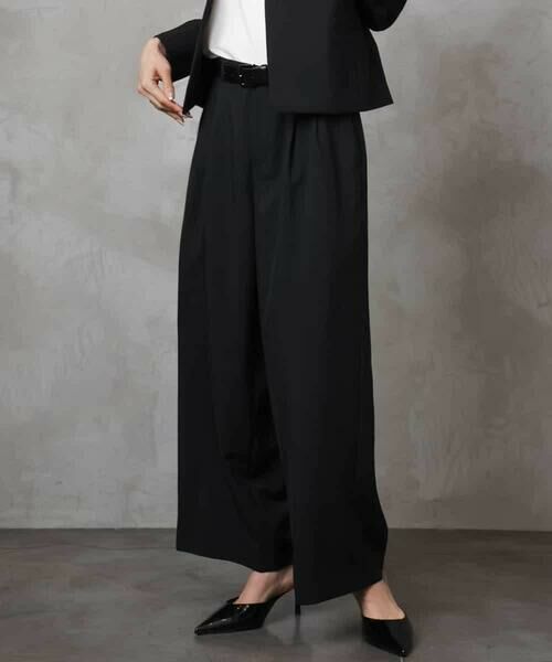 MICHEL KLEIN / ミッシェルクラン その他パンツ | [機能性素材]ドライワイドパンツ(セットアップ対応) | 詳細2