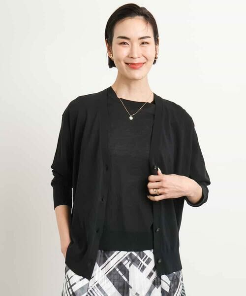 MICHEL KLEIN / ミッシェルクラン カーディガン・ボレロ | [アンサンブル対応/接触冷感]Vネックニットカーディガン | 詳細1