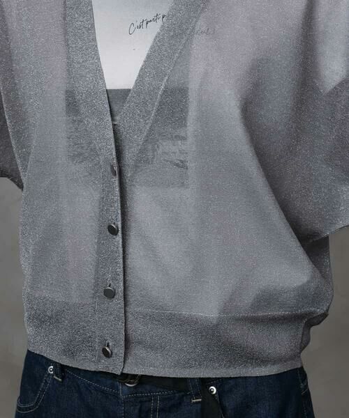 MICHEL KLEIN / ミッシェルクラン カーディガン・ボレロ | シアーラメVネックカーディガン | 詳細20