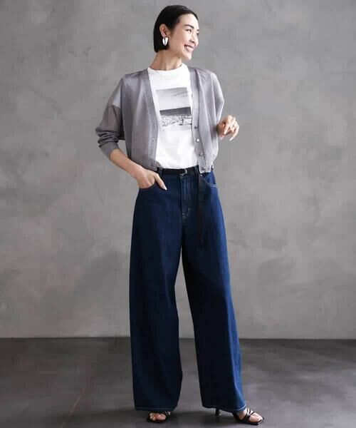 MICHEL KLEIN / ミッシェルクラン カーディガン・ボレロ | シアーラメVネックカーディガン | 詳細6