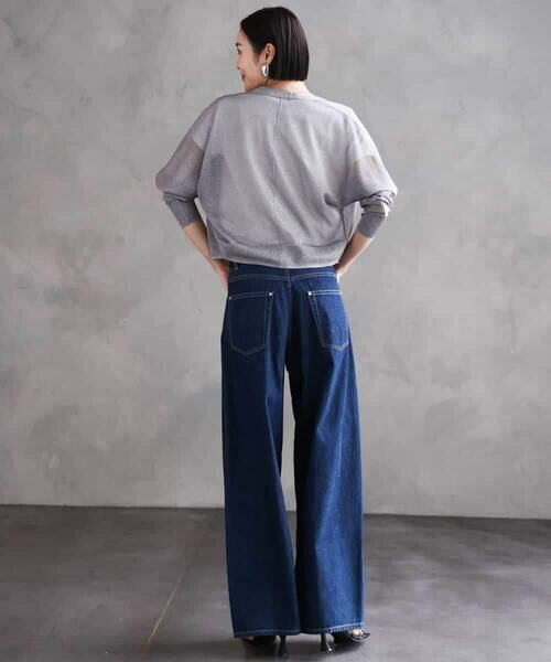 MICHEL KLEIN / ミッシェルクラン カーディガン・ボレロ | シアーラメVネックカーディガン | 詳細8