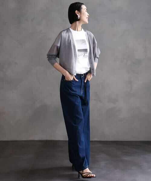 MICHEL KLEIN / ミッシェルクラン カーディガン・ボレロ | シアーラメVネックカーディガン | 詳細9