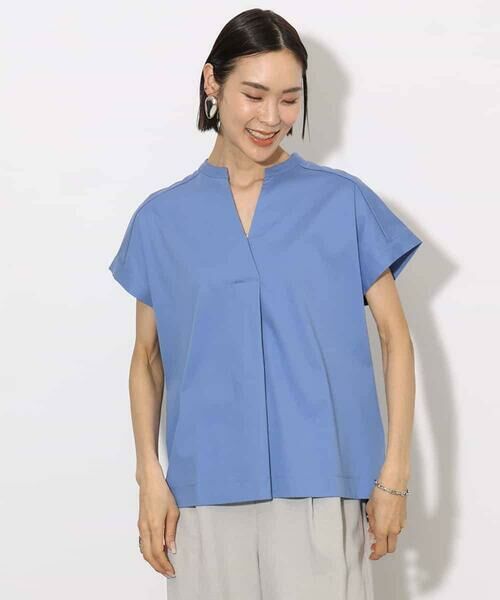 MICHEL KLEIN / ミッシェルクラン カットソー | [接触冷感]キーネックカットソー | 詳細1