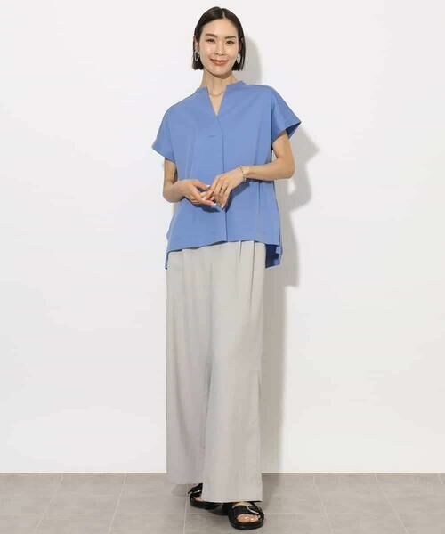 MICHEL KLEIN / ミッシェルクラン カットソー | [接触冷感]キーネックカットソー | 詳細3