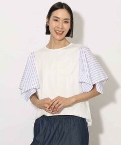 MICHEL KLEIN / ミッシェルクラン カットソー | [接触冷感]異素材スリーブカットソー