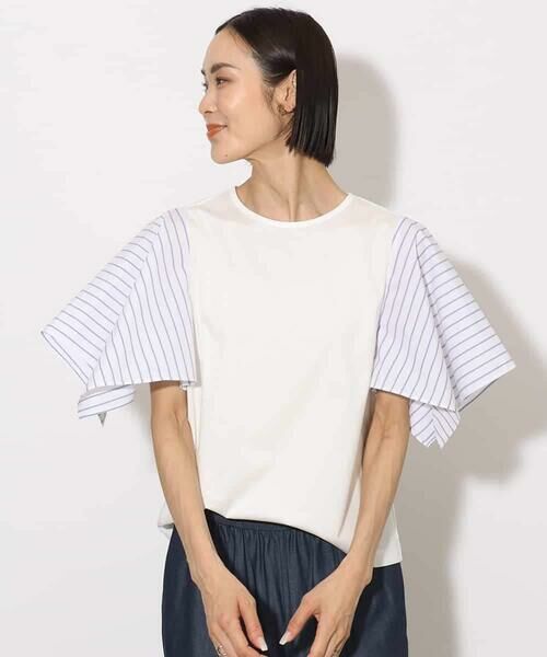 MICHEL KLEIN / ミッシェルクラン カットソー | [接触冷感]異素材スリーブカットソー | 詳細1