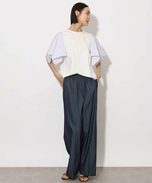 MICHEL KLEIN / ミッシェルクラン カットソー | [接触冷感]異素材スリーブカットソー | 詳細5