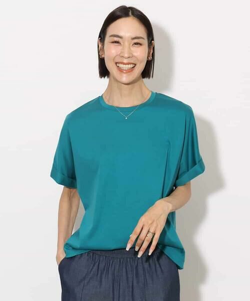 MICHEL KLEIN / ミッシェルクラン カットソー | [接触冷感]ロールアップスリーブカットソー | 詳細1