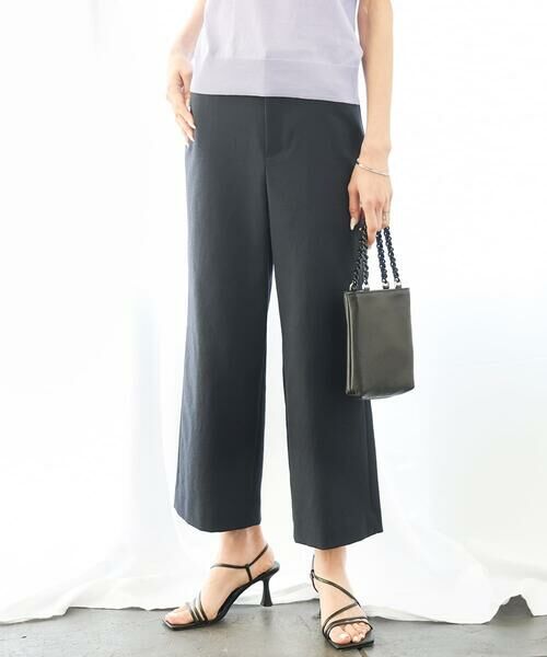 MICHEL KLEIN/ミッシェルクラン [定番人気]ドライストレッチワイドパンツ ネイビー L