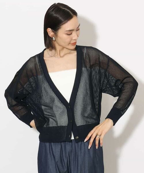 MICHEL KLEIN / ミッシェルクラン カーディガン・ボレロ | [ホールガーメント]メッシュカーディガン | 詳細1