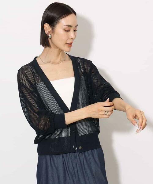 MICHEL KLEIN / ミッシェルクラン カーディガン・ボレロ | [ホールガーメント]メッシュカーディガン | 詳細3