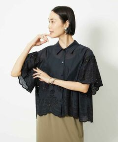 MICHEL KLEIN / ミッシェルクラン シャツ・ブラウス | ボーラーレースブラウス