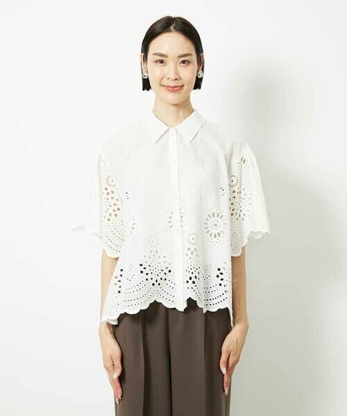 MICHEL KLEIN / ミッシェルクラン シャツ・ブラウス | ボーラーレースブラウス | 詳細11