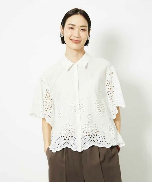 MICHEL KLEIN / ミッシェルクラン シャツ・ブラウス | ボーラーレースブラウス | 詳細25