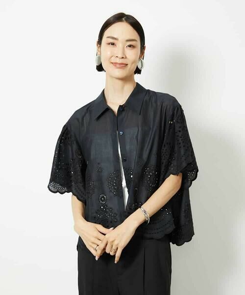 MICHEL KLEIN / ミッシェルクラン シャツ・ブラウス | ボーラーレースブラウス | 詳細4