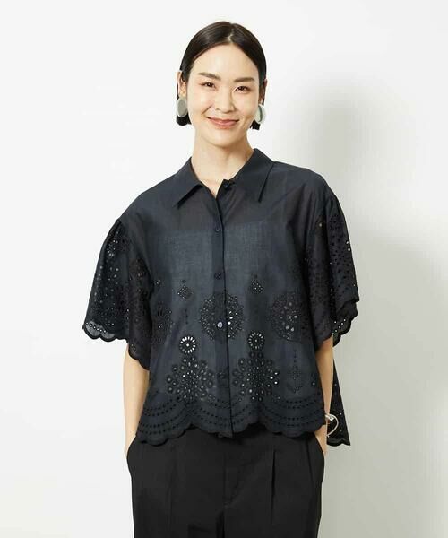 MICHEL KLEIN / ミッシェルクラン シャツ・ブラウス | ボーラーレースブラウス | 詳細5