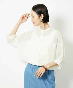 MICHEL KLEIN / ミッシェルクラン シャツ・ブラウス | バンドカラーシアーブラウス