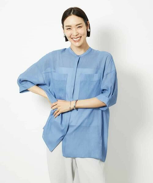 MICHEL KLEIN / ミッシェルクラン シャツ・ブラウス | バンドカラーシアーブラウス | 詳細10