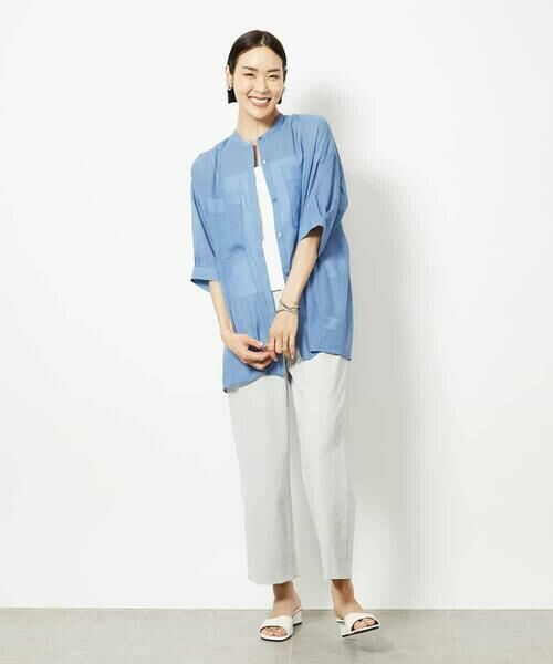 MICHEL KLEIN / ミッシェルクラン シャツ・ブラウス | バンドカラーシアーブラウス | 詳細11