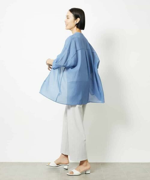 MICHEL KLEIN / ミッシェルクラン シャツ・ブラウス | バンドカラーシアーブラウス | 詳細12