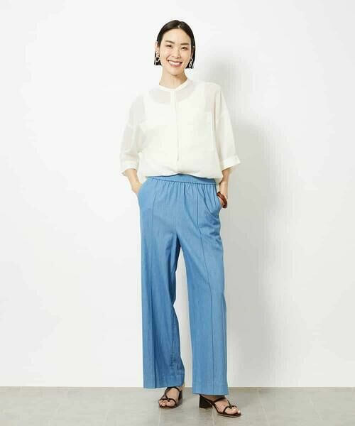 MICHEL KLEIN / ミッシェルクラン シャツ・ブラウス | バンドカラーシアーブラウス | 詳細16