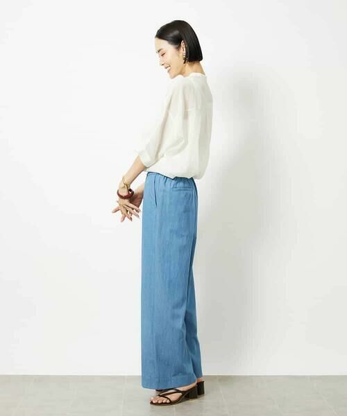 MICHEL KLEIN / ミッシェルクラン シャツ・ブラウス | バンドカラーシアーブラウス | 詳細17