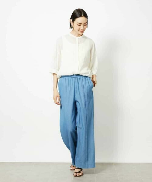 MICHEL KLEIN / ミッシェルクラン シャツ・ブラウス | バンドカラーシアーブラウス | 詳細18