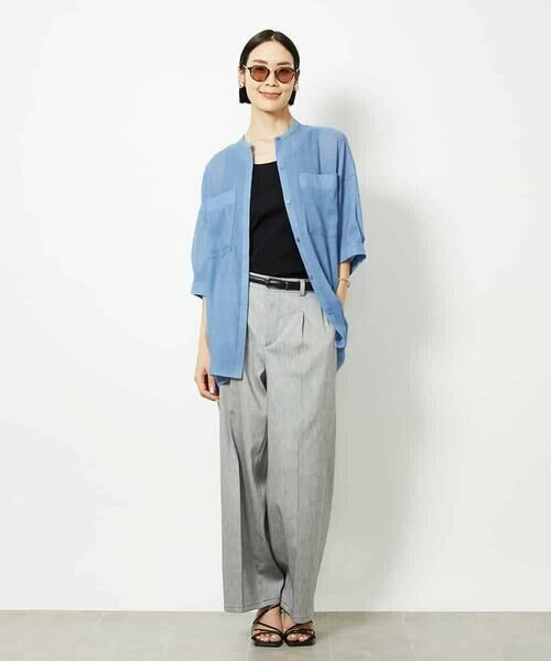 MICHEL KLEIN / ミッシェルクラン シャツ・ブラウス | バンドカラーシアーブラウス | 詳細2