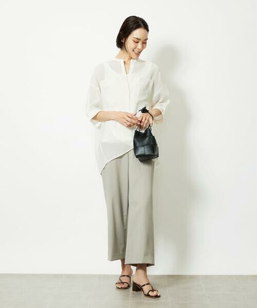 MICHEL KLEIN / ミッシェルクラン シャツ・ブラウス | バンドカラーシアーブラウス | 詳細21