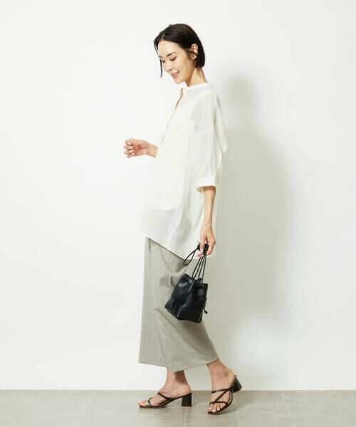 MICHEL KLEIN / ミッシェルクラン シャツ・ブラウス | バンドカラーシアーブラウス | 詳細22