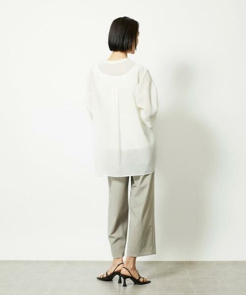 MICHEL KLEIN / ミッシェルクラン シャツ・ブラウス | バンドカラーシアーブラウス | 詳細23