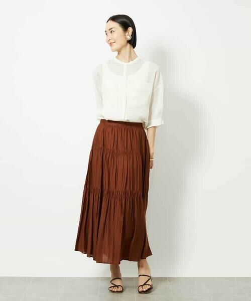 MICHEL KLEIN / ミッシェルクラン シャツ・ブラウス | バンドカラーシアーブラウス | 詳細24