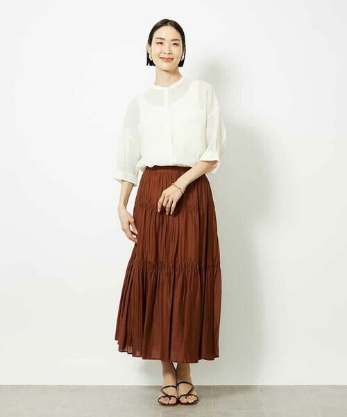 MICHEL KLEIN / ミッシェルクラン シャツ・ブラウス | バンドカラーシアーブラウス | 詳細25