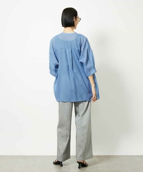 MICHEL KLEIN / ミッシェルクラン シャツ・ブラウス | バンドカラーシアーブラウス | 詳細3