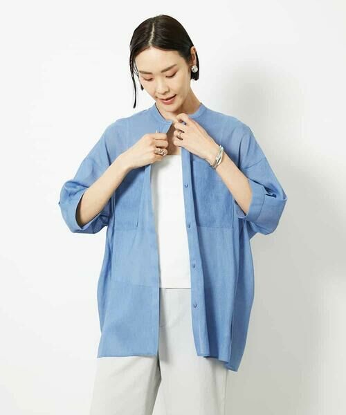 MICHEL KLEIN / ミッシェルクラン シャツ・ブラウス | バンドカラーシアーブラウス | 詳細6