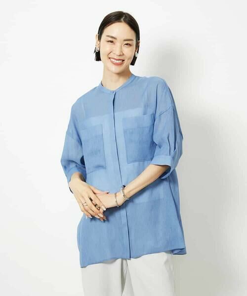 MICHEL KLEIN / ミッシェルクラン シャツ・ブラウス | バンドカラーシアーブラウス | 詳細9