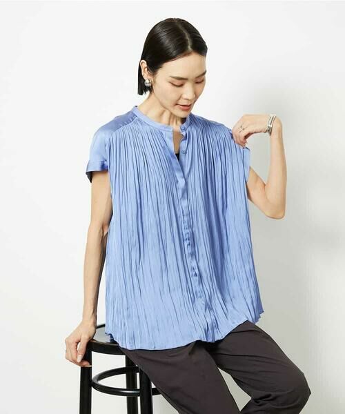 MICHEL KLEIN / ミッシェルクラン シャツ・ブラウス | ランダムプリーツブラウス | 詳細1