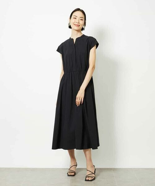 MICHEL KLEIN / ミッシェルクラン ロング・マキシ丈ワンピース | キーネックギャザーワンピース | 詳細2