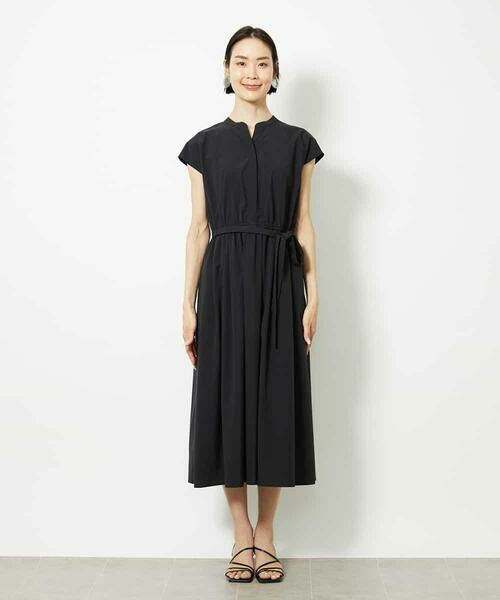 MICHEL KLEIN / ミッシェルクラン ロング・マキシ丈ワンピース | キーネックギャザーワンピース | 詳細6