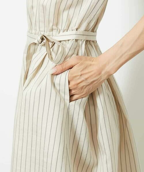 MICHEL KLEIN / ミッシェルクラン ロング・マキシ丈ワンピース | ストライプギャザーワンピース | 詳細10
