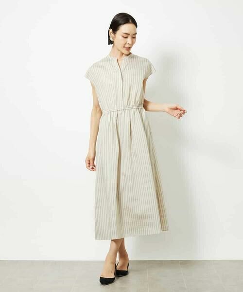 MICHEL KLEIN / ミッシェルクラン ロング・マキシ丈ワンピース | ストライプギャザーワンピース | 詳細2