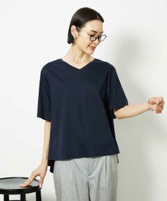 MICHEL KLEIN / ミッシェルクラン カットソー | [接触冷感]異素材バックフレアカットソー