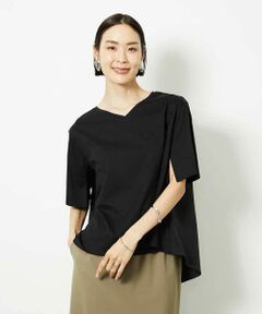 MICHEL KLEIN / ミッシェルクラン カットソー | [接触冷感]異素材バックフレアカットソー