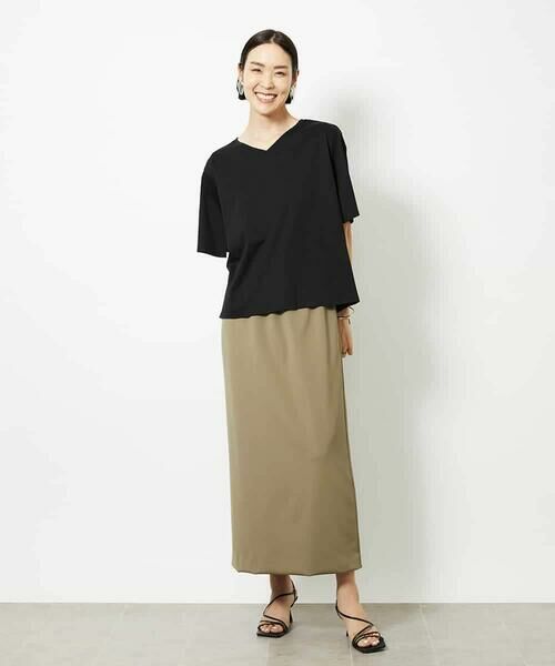 MICHEL KLEIN / ミッシェルクラン カットソー | [接触冷感]異素材バックフレアカットソー | 詳細12