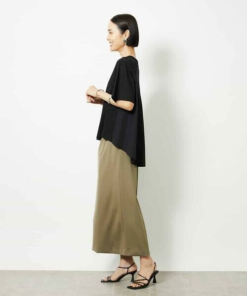 MICHEL KLEIN / ミッシェルクラン カットソー | [接触冷感]異素材バックフレアカットソー | 詳細13