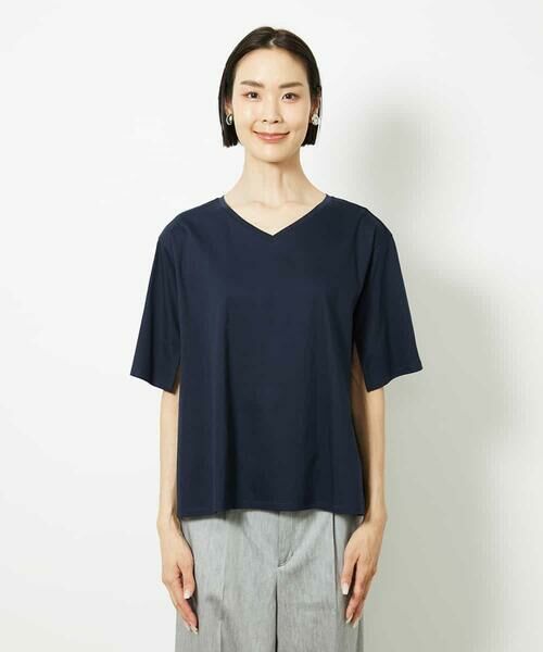 MICHEL KLEIN / ミッシェルクラン カットソー | [接触冷感]異素材バックフレアカットソー | 詳細15