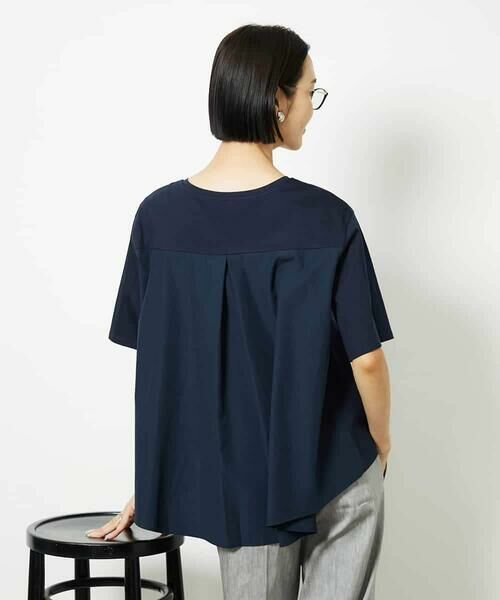 MICHEL KLEIN / ミッシェルクラン カットソー | [接触冷感]異素材バックフレアカットソー | 詳細2