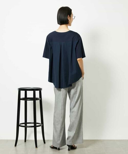 MICHEL KLEIN / ミッシェルクラン カットソー | [接触冷感]異素材バックフレアカットソー | 詳細4