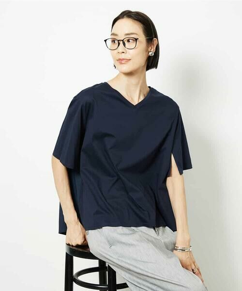 MICHEL KLEIN / ミッシェルクラン カットソー | [接触冷感]異素材バックフレアカットソー | 詳細5